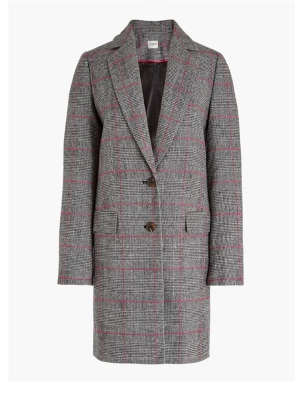 J. Crew Glen Plaid Topcoat Wool Blend Jacket Gray. Sz: 10